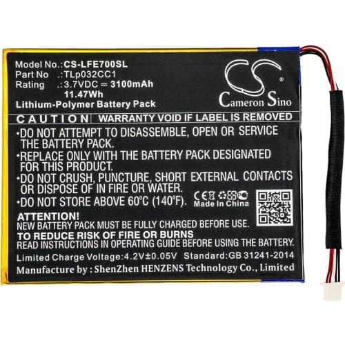 Cameron sino 3100mah battery for LEAPFROG 31576 Epic 7 LEAPFROG TLp032CC1
