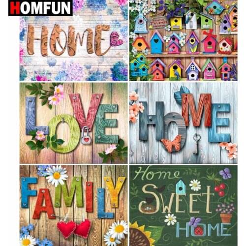 HOMFUN Full Square/Round Drill 5D DIY Diamond Painting "Home love theme" Embroidery Cross Stitch 5D Home Decor Gift