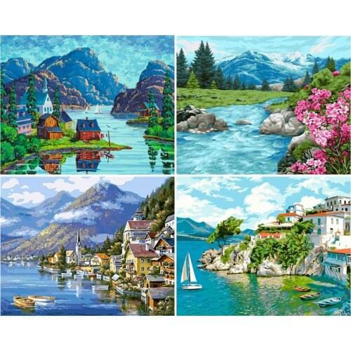 Canvas Size 5D Diy Diamond Painting Cross Stitch Kit Diamond Mosaic Embroidery " Landscape " Painting Square/Round Drill Gift