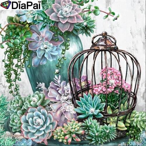 DiaPai 5D DIY Diamond Painting 100% Full Square/Round Drill "Succulents" Diamond Embroidery Cross Stitch 3D Decor A21758