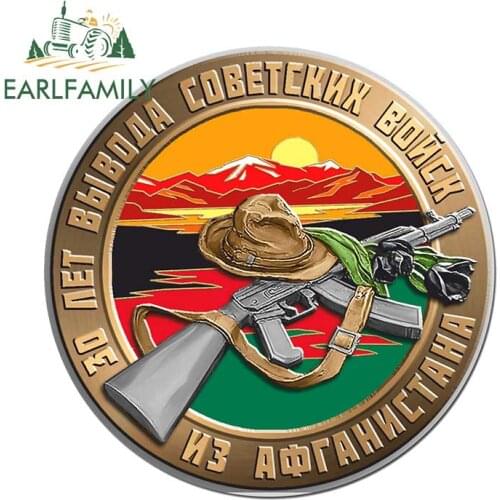 EARLFAMILY 13cm x 13cm Car Stickers for Veteran of The War In Afghanistan Decals PVC Fuel Tank Cap Trunk 4X4 Sticker