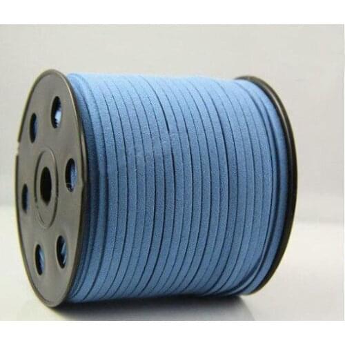 Free !!!!100yards/ Roll LT Blue Faux Suede Velvet Leather Necklace Rope Cord +3mm X 2mm DIY Jewelry Bracelet String Accessories
