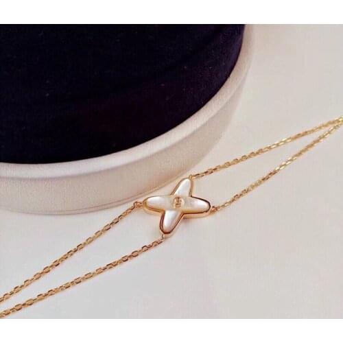 Mother of Pearl Bracelet Women 18K Gold Bangle for Party Engagement Wedding Gift High Craft Girl Fashion Jewelry Accessories