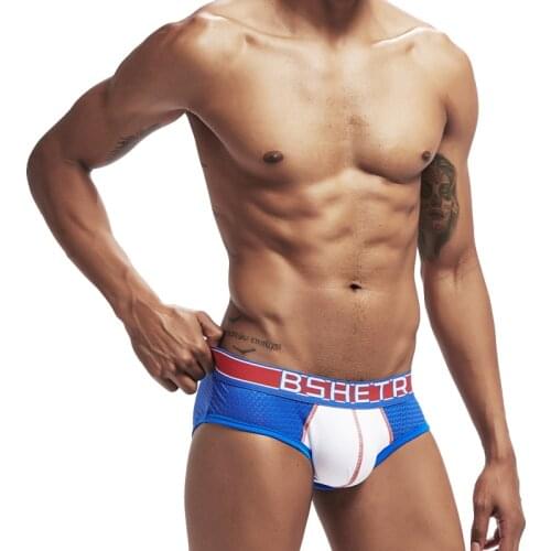 BSHETR Brand Men Underwear Mesh Breathable Sexy Men Briefs Mens Slip Cueca Gay Male Panties Underpants Briefs Gay penties Cotton