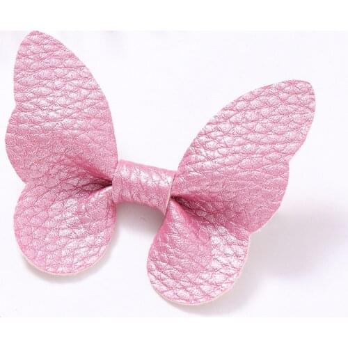Baby Hair Clips Bow Girl Hairpins PU Children Spring Summer Barrette Kids Candy Color Hair Accessories Infant Hairclip