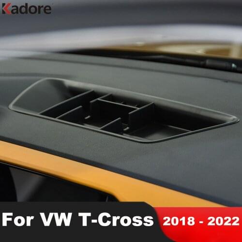 For Volkswagen T-Cross 2018 2019 2020 Interior Car Front Center Driving Storage Holder Box Cover Frame accessories