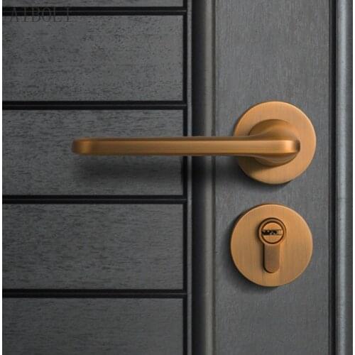 Door Lock Indoor Bedroom Door Household Mute Door Handle Split Lock Real Door Room Door Zinc Alloy Lock