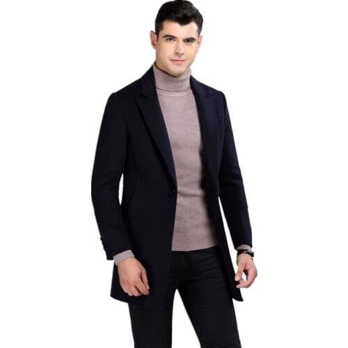 Shanghai Story double-faced woolen Coat Mens Jacket Man Long fashion trench coat turn-down collar Woolen coat