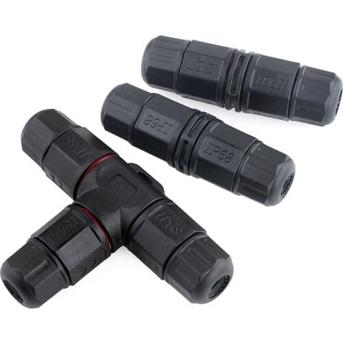 1/2/5/10pcs IP68 Electrical Waterproof Wire Cable Connector 2 3 4 5 Pin Outdoor Plug Socket Straight T Cross Shape Connection