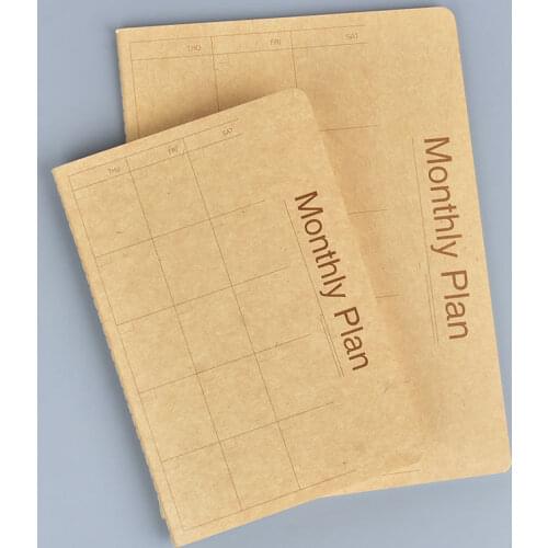Daily Weekly Monthly Planner Notebook Kraft Paper Cover A5 B5 Notebooks Journal Notebook and Journals Office Supplies