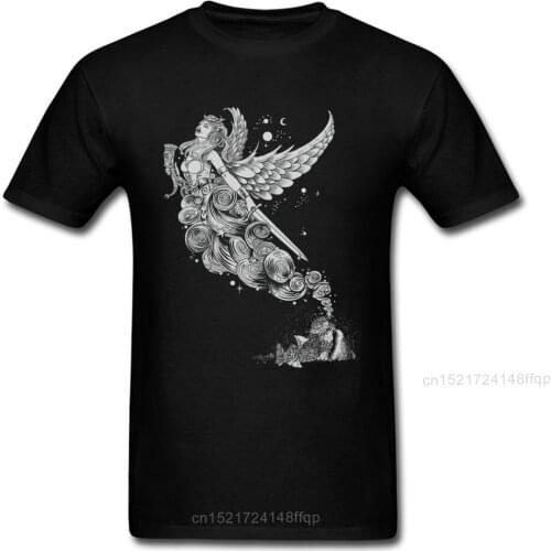 Angel T-shirt Men Black Tshirt Woman T shirts The Night Before The Battle 100% Cotton Fabric Tops & Tees Classic Black Clothes