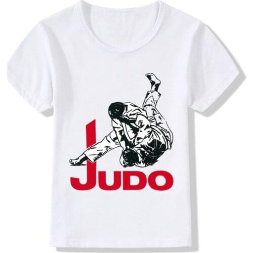 Boy and Girl Evolution Of A judo Design T-shirts Children Judo Top Tees Baby T shirt Summer Casual Soft White Tee Shirt,ooo402