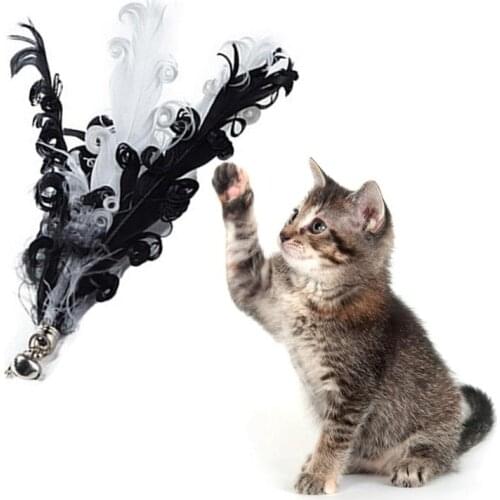 Cat Toy Attachment Interactive Faux Feather Kitten Teaser Wand Funny Cat Refill Toy Kitten Favors Pet Supplies