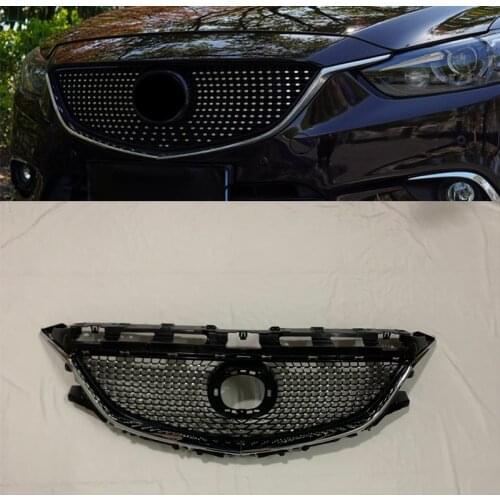 MODIFIED DIAMOND FRONT RACING GRILLE GRILLS ABS BUMPER MESH MASK TRIMS COVER FIT FOR MAZDA 6 ATENZA 2014-2016 GRILL CAR STYLING