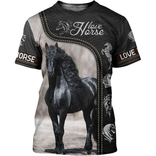 CLOOCL Love Horse Print Men T-shirts Newest Popular Animal 3D Print Men Clothing Casual Women Tops Harajuku T shirts S-7XL