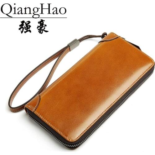 Genuine Leather Zip Wallet men Famous Brand Luxury Designer Wallets men Zipper Coin Purse Female