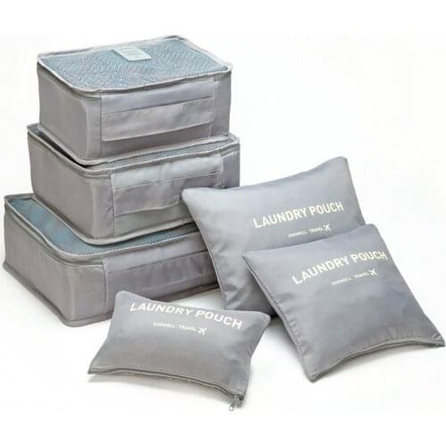 HHYUKIMI Brand 6PCS Summer Style Storage Travel Bag Set For Closet Divider Drawer Organiser Travel Clothes Classify Bags