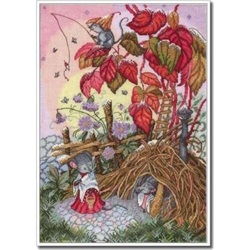 Autumn morning cartoon patterns Counted Cross Stitch 11CT 14CT 18CT DIY Chinese Cross Stitch Kits Embroidery Needlework Sets