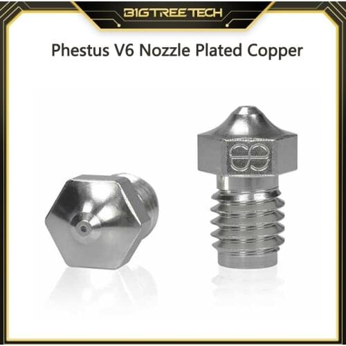 Phaetus V6 Plated Copper Nozzle V6 Nozzle 1.75MM Filament 0.25/0.4/0.5/0.6/0.8mm For E3D V6 Hotend Prusa i3 MK3 3D Printer Parts