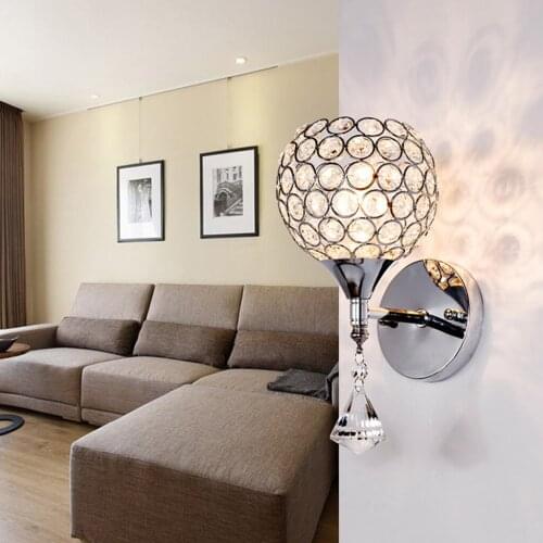 Crystal Wall Light, Wall Mounted Lamps Modern Art Wall Sconce E27 Socket Nightlight for DIY Home Decor Bedroom Wall Photo Props