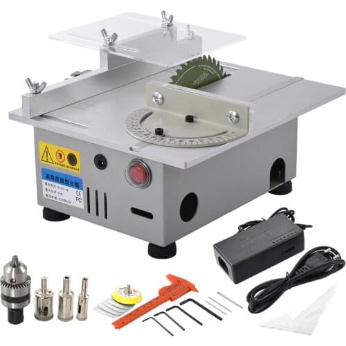 Mini Table Saw Handmade Woodworking DIY Model Electric Polishing Cutting Tool Aluminum Alloy Circular Saw Blade 7000 rpm DC24V