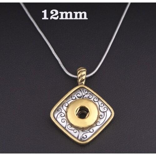Retro golden DIY 12mm snap button jewelry Snake chain Necklace ME979