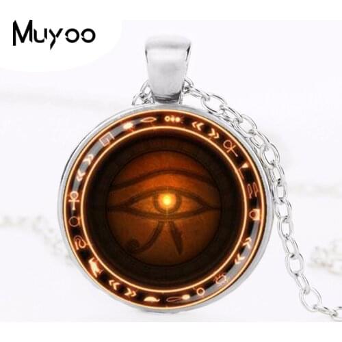 Round The Eye of Horus necklace Runes of magic necklace evil eye jewelry HZ1