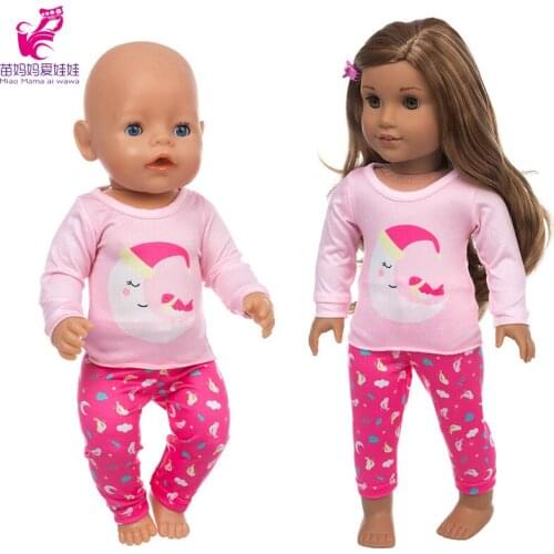 43 cm baby doll pink pajama set 40cm Nenuco Ropa y su Hermanita 18 inch girl doll clothes sleeping wear