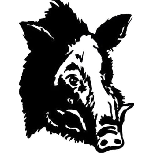 WILD PIG FACE Interesting Vinyl Car Sticker Motorcycle Decal Black Silver for Harman Kardon Honda Crv Yeti,14cm*20cm