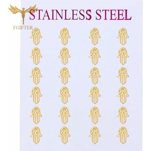 Fashion Jewelry Wholesale Retro Stud Earrings for Men Women Vintage Hand Design Gold Stainless Steel Jewelry