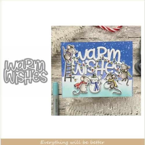 Warm Wishes Letter Words Sentence Alphabet Metal Cutting Dies DIY Handmade Decorate Cards Scrapbook Craft Template 2020 Die Cut