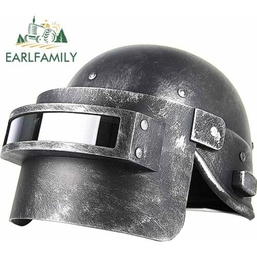 EARLFAMILY 13cm x 10.1cm for PUBG Level 3 Helmets Fine SUV Car Stickers DIY Anime Fashion Vinyl Car Wrap Decal Decoration