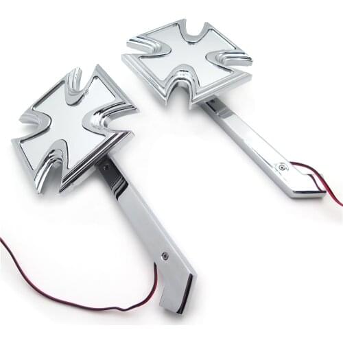 Aftermarket motorcycle accessories retroviseur moto LED Turn signal Maltese Cross mirrors For Yamaha Suzuki Kawasaki Honda