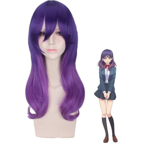 Kiss Him Not Me Serinuma Kae Purple Wig Cosplay Costume Watashi ga Motete Dosunda Women Heat Resistant Synthetic Hair Party Wigs