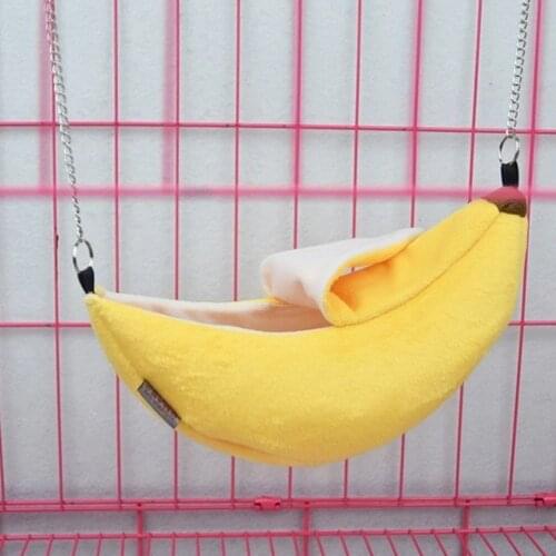 Animals Design Pet Banana Hamster Rat Hammock Cage House Nest Hamster Small Animal Hammock Warm House Pet Bed