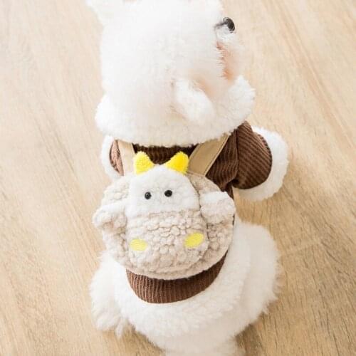 Winter Warm Dog Coat Corduroy Pet Dog Clothes With Cute Cow Design Clothing For Small Medium Large Dogs Pet Chihuahua Jacket