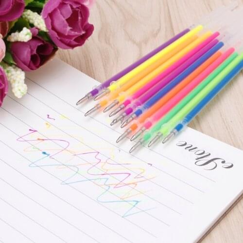 12Pcs Gel Ink Pen Refills 12 Colors 0.38mm Marker Stationery School Supplies