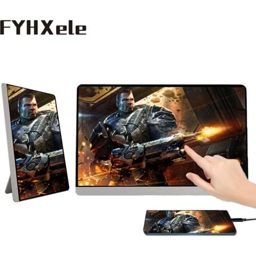 16.1inch FHD Portable Monitor IPS 1080P 60Hz USB-C with Holder Adapter for iPhone iPad Android Switch Laptop PS4/3/5 XBOX