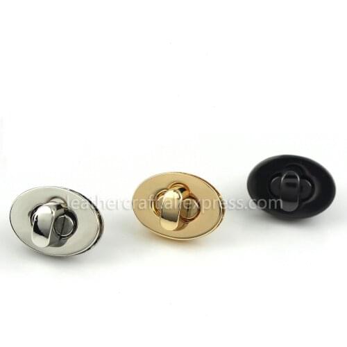 1x Metal Tiny Oval Shape Turn Lock Clasps Closure buckle Leather Craft Women Bag Purse Handbag Shoulder Closure DIY Accessories