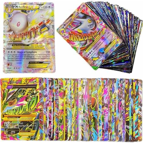 20PCS Pokemon MEGA Cards Box Shining Display Booster Pokémon Playing Game GX TAG TEAM Energy Battle Carte Trading Kids Toys Gift