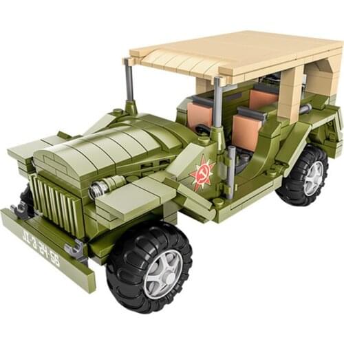 2021 World War 2 WW2 Army Military Soldier City Police SWAT Armored Vehicle Off-Road Vehicle Building Blocks Bricks Kids Toys