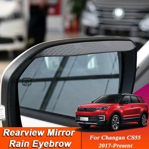 Car-styling For CHANGAN CS55 2017-Present Carbon Fiber Rearview Mirror Eyebrow Rain Shield Anti-rain Cover External Auto Sticker