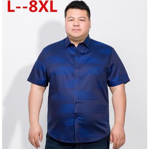 Plus 10XL 8XL 6XL 5XL Brand Formal Dress shirts New Fashion high Quality cotton short Sleeve casual Shirt Men Loose Fit Design