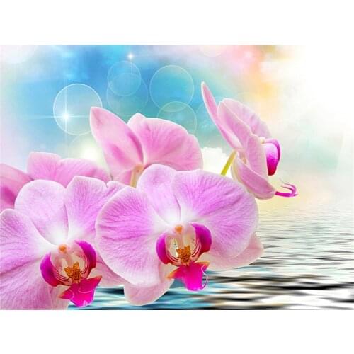 Flower Orchid DIY 11CT Embroidery Cross Stitch Kits Craft Needlework Set Printed Canvas Cotton Thread Home Dropshipping