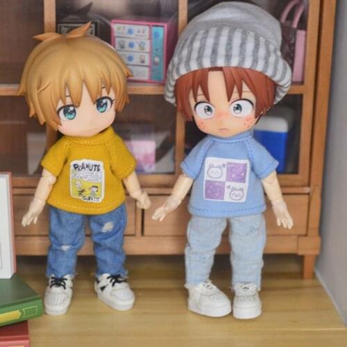 Ob11 baby clothes Vintage color T-shirt coat Molly sister head 1/12 BJD GSC plain body doll clothes doll accessories