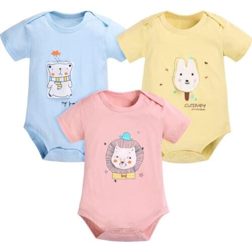 BABY BODYSUITS 2PCS 100%Cotton Infant Body Short Sleeve Clothing Similar Jumpsuit Printed Baby Boy Girl Bodysuits Baby Clothing