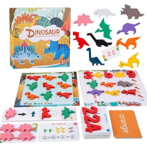 Kids Early Education Math Toys Logical Thinking Game Dinosaur Color Cognition Number Arithmetic Learning Preschool Teaching Aids