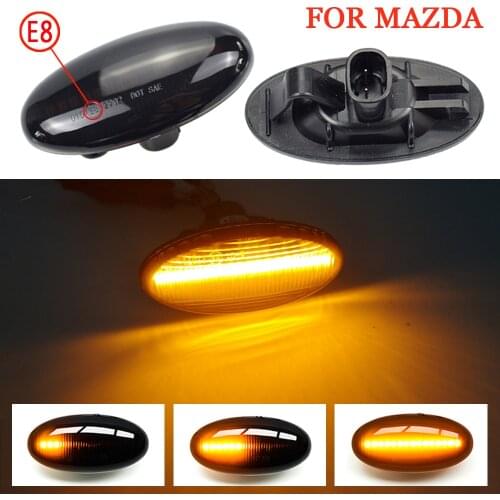 2pcs LED Side Marker Light Flowing Water Indicator Turn Signal Lights For MAZDA 2 3 5 6 BT-50 MPV