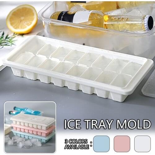 Ice Cube Tray 16 Cubes Ice Cube Maker Mold With Lids For Ice Cream Party Whiskey Cocktail Cold Drink Ice Tray Cube Storage Conta