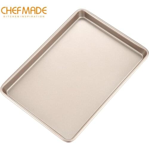 CHEFMADE 15-Inch Baking Mold, Non-stick Rimmed Cake Bread Biscuit Candy and Meat Sheet Pan, for Kitchen Oven Baking